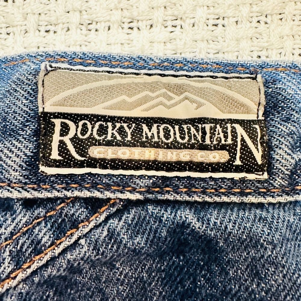 Vintage Rocky Mountain Western Jeans Womens 19/20 Blue High Waist Tapered V-Back - Picture 3 of 16